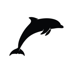 Silhouette of a dolphin jumping