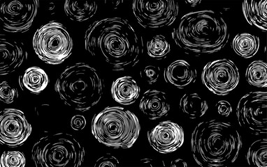 Abstract Tree Rings Pattern on Black Background