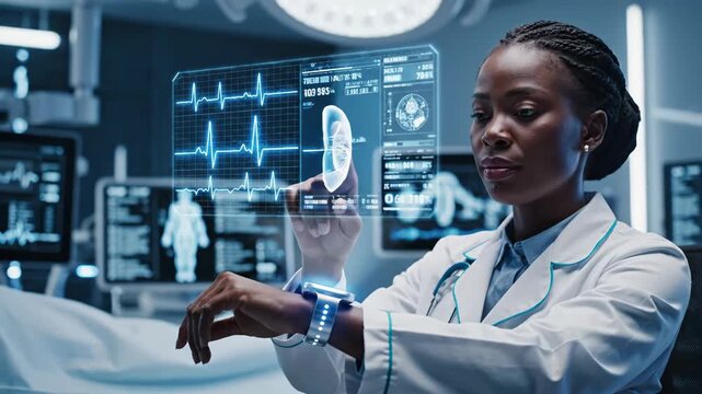 Futuristic Medical Technology and Digital Health Analysis.