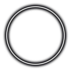 White outline of a circle with subtle imperfections isolated on transparent background