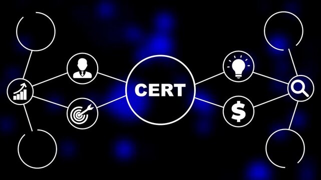 Digital Network Connections with CERT Central. Business, Technology, Internet and network concept.