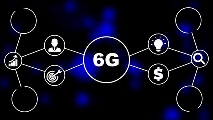 6G Network Concept. Digital Service Icons sixth generation technology. Business, Technology, Internet and network concept. - Powered by Adobe
