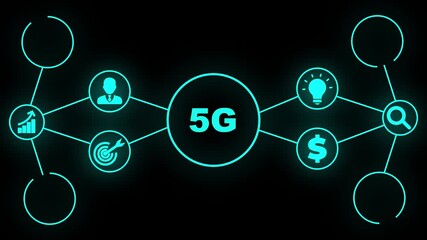 5G Network Infrastructure. Connected Icons fifth generation technology. - Powered by Adobe