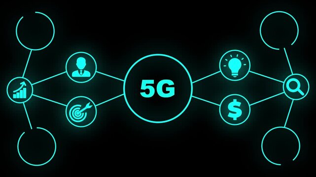 5G Network Infrastructure. Connected Icons fifth generation technology. 