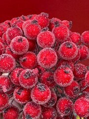 raspberries on a white background