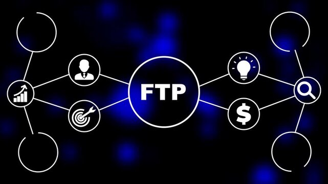 Digital Network Connections with FTP. Business, Technology, Internet and network concept.