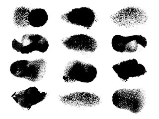 黒いスタンプのベクター素材。不定形で個性的。