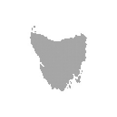 Tasmania map dot halftones vector. Australia country map for travel and design presentation