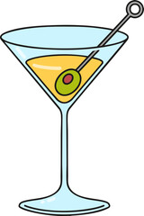 martini with olives