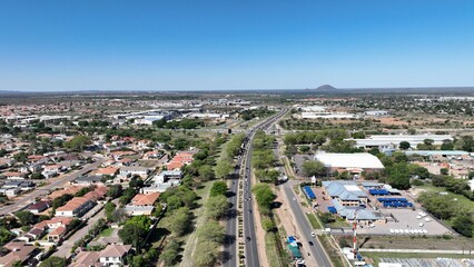 Fototapeta premium Gaborone traffic highway and streets in Botswana, Africa