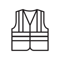 Safety vest icon, reflective workwear symbol, high-visibility jacket vector