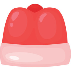 Red And Pink Christmas Hat With Fluffy Trim And A Red Pom Pom On Top Isolated On Transparent Background