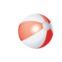 Red and White Beach Ball Isolated on Transparent Background Perfect for Summer Fun and Outdoor Activities