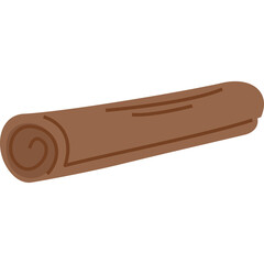 Rolled Cinnamon Stick Spice Isolated on Transparent Background Warm Brown Color for Culinary Use