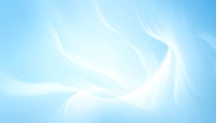 Abstract Light blue background with flowing white lines, creating a soft, ethereal, and serene atmosphere