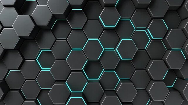 Abstract hexagon technology pattern seamless background animation