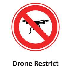 Drone Restrict Vector Icon which can easily modify or edit