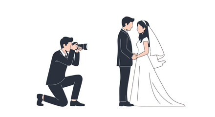 Wedding Photographer Capturing the Bride and Groom