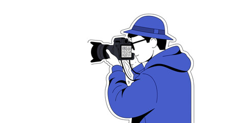 Photographer with Camera - Illustration