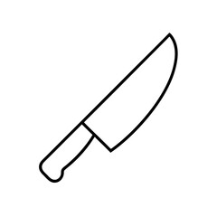 Outline illustration of a chef knife on white background on transparent background