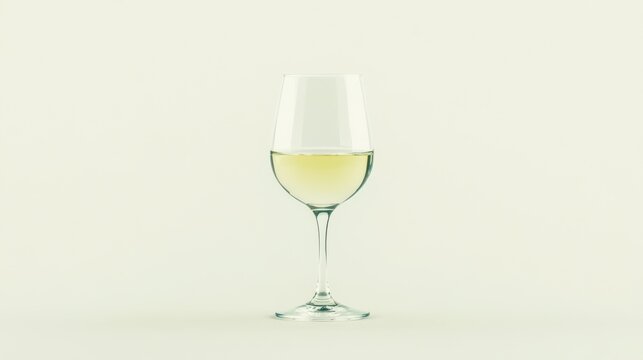 Elegant glass of white wine on a minimalist background capturing the essence of relaxation and sophistication during a serene evening