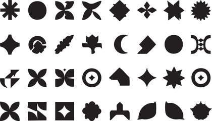 Vector shapes collection: geometric icons, abstract symbols, and graphic elements eps silhouette