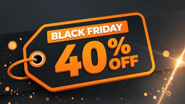 Black Friday Animation 4k Grab 40% Off Deals Now! Exclusive Savings Event, Limited Time Offer, Save Big with Unbeatable Discounts Today