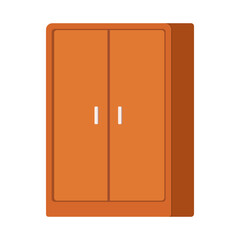 Simple brown cabinet with closed doors storage furniture isolated icon
