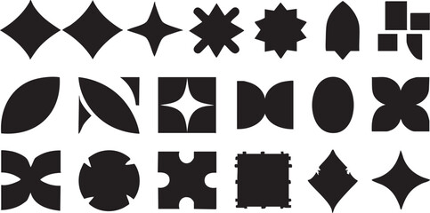Geometric shapes vector pack: abstract icons, symbols, and design elements eps silhouette