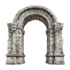 Stone Roman Archway with Columns isolated on a transparent background