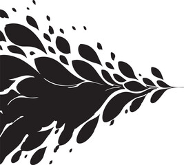 Black and white abstract vector design: ink splash illustration eps silhouette