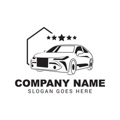 Fototapeta premium Modern Sports Car Logo Emblem with Stars