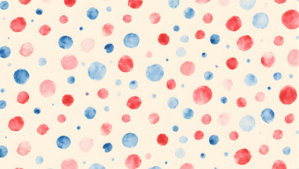 Obraz premium Playful polka dots pattern: a colorful and lively design of evenly spaced polka dots in red, blue, and pink, creating a sense of joy and vibrant artistic expression.