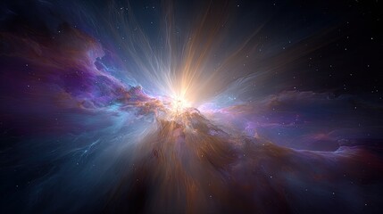Colorful Abstract Nebula Explosion In Space
