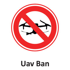 Obraz premium UAV Ban Vector Icon which can easily modify or edit
