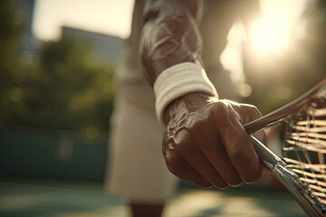 Tennis Player Holding Racket