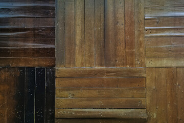 Wooden floor texture. Rectangle wooden planks with screw or nail marks. Wood texture natural, Plywood texture background surface with natural pattern, Seamless wood texture. Parquet floor background.