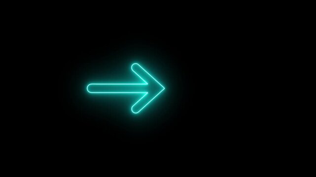 Abstract directional arrow bouncing rightward against a stark three dimensional swipe slide right animation on a black background.