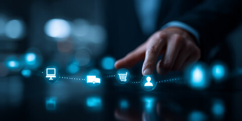 Fototapeta premium Digital Customer Journey and Business Experience Interface Concept