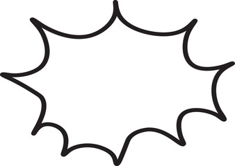 Hand-Drawn Explosion Bubble Outline Vector