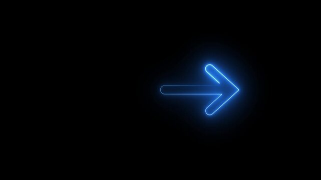 Neon arrow pointing  right animation. Download sign. Download direction arrows symbol. arrow button icon or swipe- right arrow signal animation. download icon sign. 