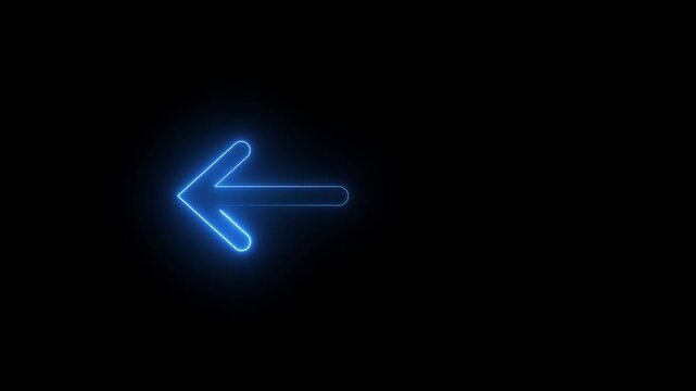 Neon arrow pointing left  animation. Download sign. Download direction arrows symbol. arrow button icon or swipe-left arrow signal animation. download icon sign. 