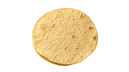 Soft corn tortillas stacked isolated on transparent background