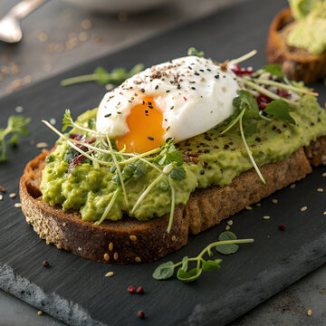 healthy avocado toast multigrain bread with smashed avocado