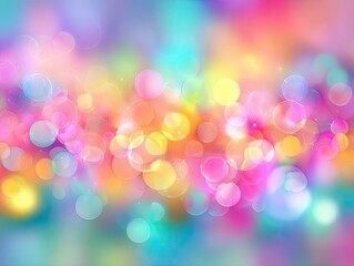 Vibrant and colorful abstract bokeh background with an array of soft, glowing circles