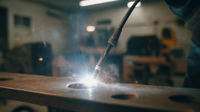 Macro Closeup Welding Sparks Flying Stock Footage