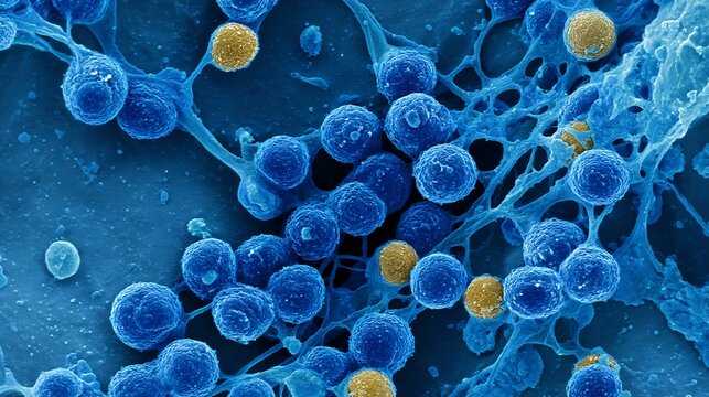 Electron microscopy of Ewing sarcoma cells bone marrow showing small round blue cell morphology