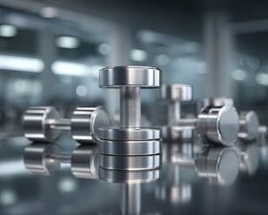 Chrome Dumbbells In Modern Gym