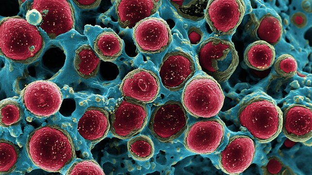Electron microscopy of Ewing sarcoma cells bone marrow showing small round blue cell morphology