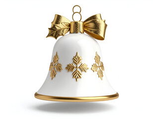 Gold and White Christmas Ornament A Festive Bell for Holiday Cheer